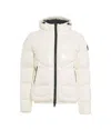 Herno Shiny Padded Down Jacket With Hood And Elasticated Cuffs In Bianco