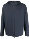 Herno Zip-up Hooded Jacket In Blue