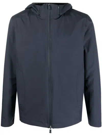 Herno Zip-up Hooded Jacket In Blu