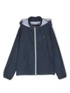 Herno Zip-up Hooded Jacket In Blue
