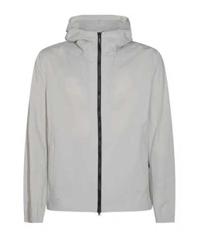 Herno Zip-up Hooded Jacket In Gray