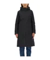 Herno Long Length Quilted Coat With High Collar In Black