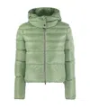 Herno Women Ultralight Nylon Bomber Jacket With Hood In Green