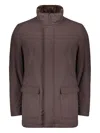Herno Jacket With Zip Closure And Buttons In Brown