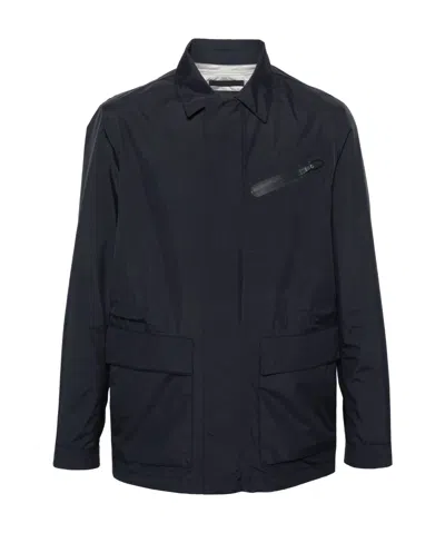 Herno Zip-up Lightweight Jacket In Black