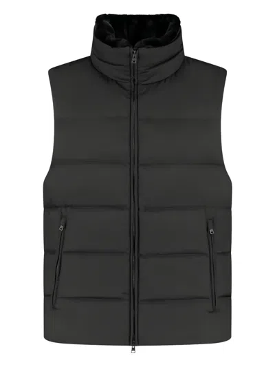 Herno Zip-up Padded Gilet In Black