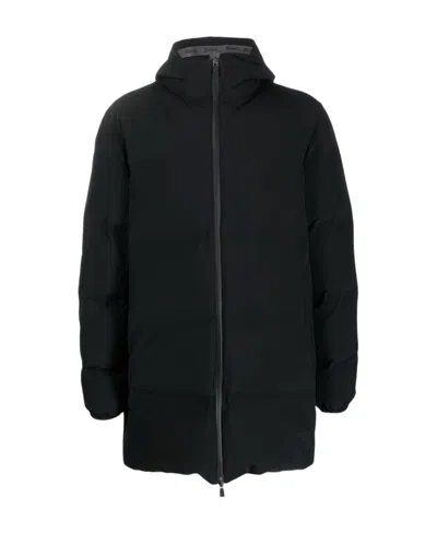 Herno Zip-up Padded Hooded Coat In Black