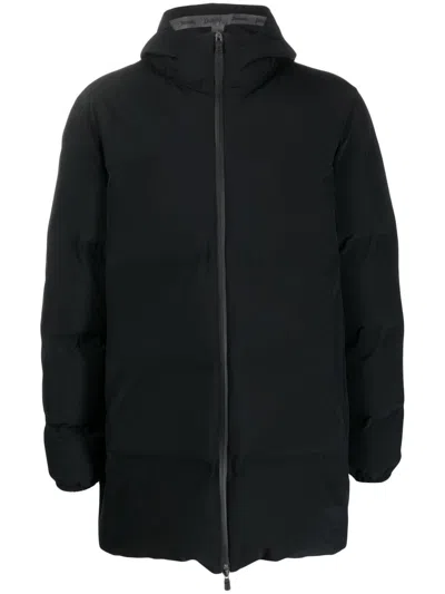 Herno Zip-up Padded Hooded Coat In Blue
