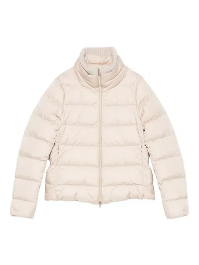 Herno Glossy Quilted Puffer Jacket In Neutral