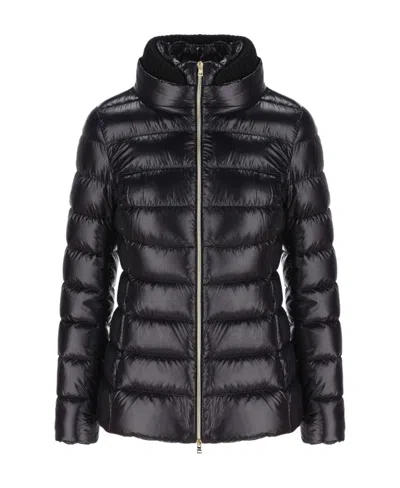 Herno Zip-up Padded Short Jacket In Black