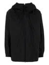 Herno High Collar Jacket Elastic Cuffs Drawstring Hem In Black