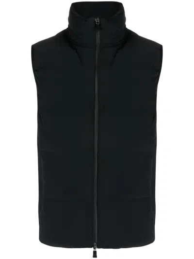 Herno Zip-up Puffer Gilet In Blue