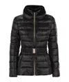 Herno Women Ultralight Nylon Down Jacket With Belt In Black