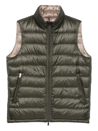 Herno Zip-up Quilted Jacket In Green