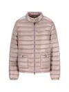 Herno High Collar Quilted Coat Side Pockets In Pink