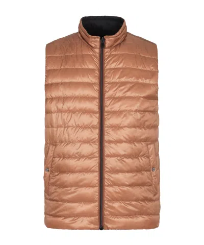 Herno Zip-up Reversible Gilet In Orange