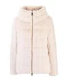 Herno Zip-up Shearling Jacket In White