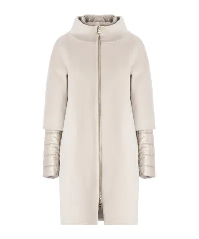 HERNO HERNO LAYERED-SLEEVED ZIP-UP DOWN COAT