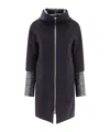 Herno Zip-up Virgin Wool Coat In Black