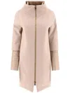 Herno Wool-blend Minimalist Coat With Refined Silhouette In Neutrals