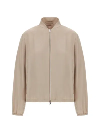 Herno Zip-fastening Bomber Jacket In Neutral