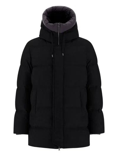 Herno Zip-fastening Hooded Jacket In Black