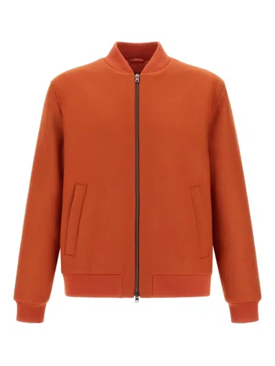 Herno Zip-front Bomber Jacket In Orange