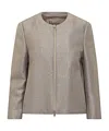 Herno Zipped Cropped Jacket In Gray