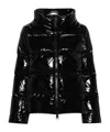 Herno Glossy Hooded Down Coat With Quilted Design In Black