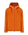 Herno Zipped Hooded Drawstring Padded Jacket In Animal Print