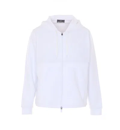 Herno Zipped Hoodie In White