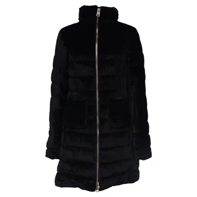 Herno Zipped Puffer Coat In Black Viscose