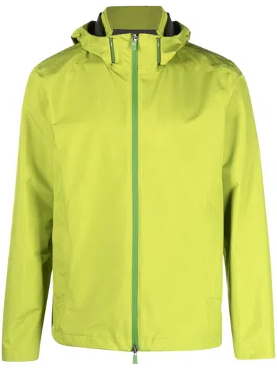 Herno Zipped-up Hooded Jacket In Green