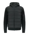 Herno Padded Bomber Jacket With Wool Sleeves Clothing In Black