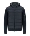 Herno Bi-material Down Jacket In Black