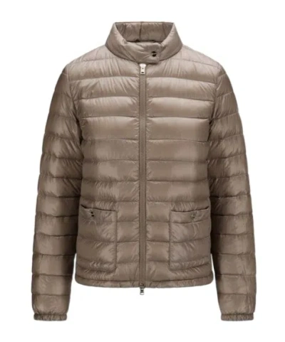 Herno Zipper Down Jacket In Brown