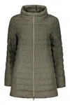 Herno Light Down Jacket Hood Detail In Khaki