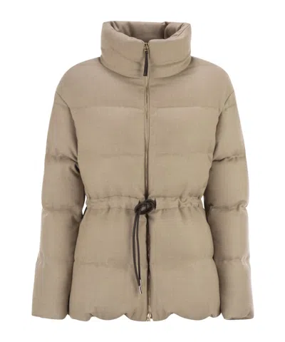 Herno Zipper Down Jacket In Neutral