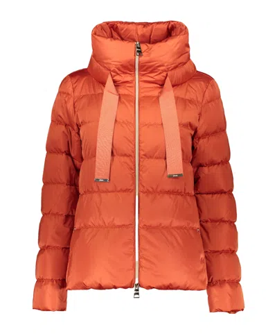 Herno Zipper Down Jacket In Red
