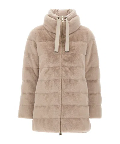 Herno Zipper Hooded Down Jacket In Black