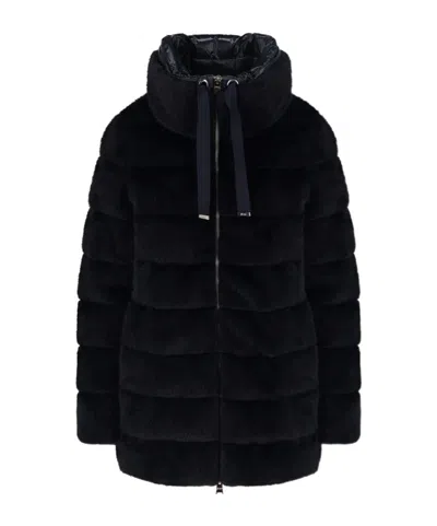 HERNO ZIPPER HOODED DOWN JACKET