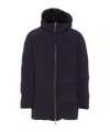 Herno New Impact Long Down Jacket With Hood In Blue