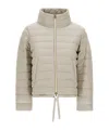 Herno Zipper Long Sleeve Down Jacket In Neutral