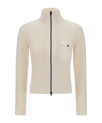 Herno Zipper Sweater In Neutral