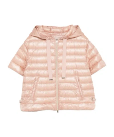 Herno Zipper Vest Down Jacket In Pink
