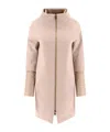 Herno Wool-blend Minimalist Coat With Refined Silhouette In Nude