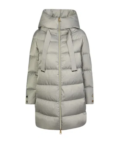 Herno Zip Padded Down Coat In Grey