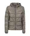 Herno Women's Ultralight Nylon Down Bomber Jacket In Gray