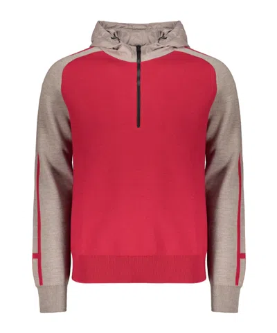 Herno Zippered Knit Sweatshirt In Brown