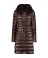 Herno Zippered Long Down Jacket In Brown